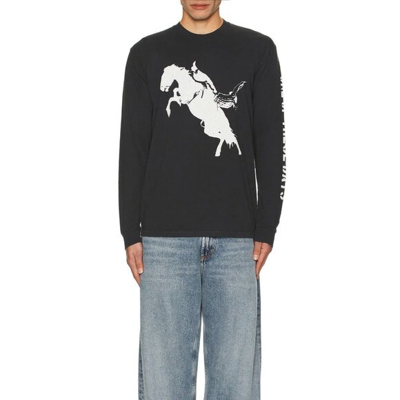 ONE OF THESE DAYS Fallin Rain Long Sleeve T-Shirt in Washed Black Small Womens T - Picture 9 of 16